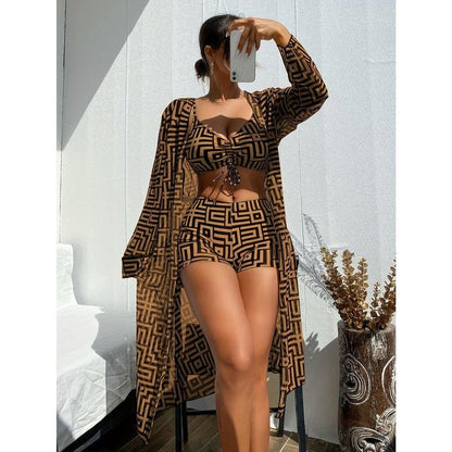 Tropický Plavkový Set s Kimono
