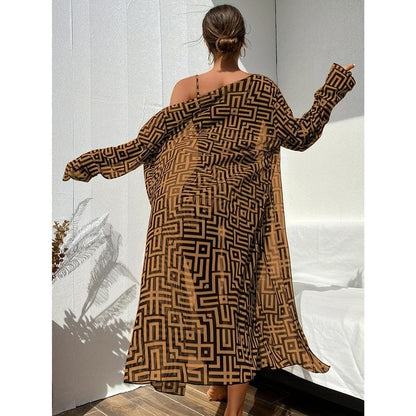 Tropický Plavkový Set s Kimono